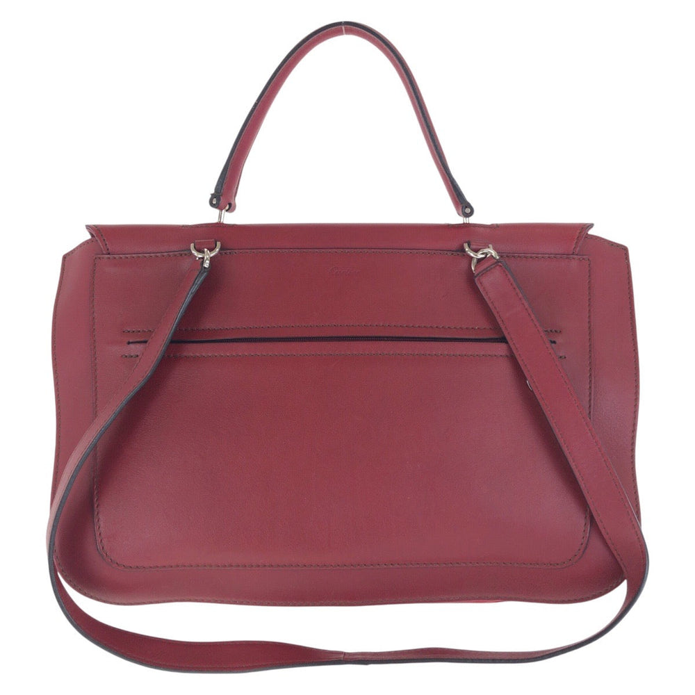 CARTIER Handbag leather wine-red Marcello de Cartier Satchel bag