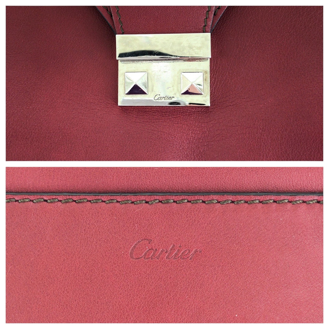 CARTIER Handbag leather wine-red Marcello de Cartier Satchel bag
