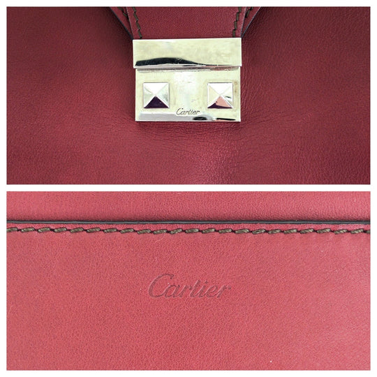 CARTIER Handbag leather wine-red Marcello de Cartier Satchel bag