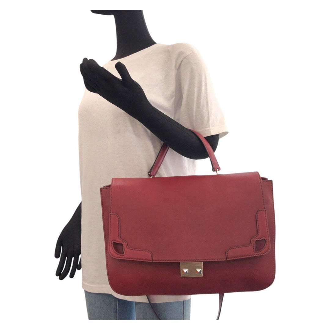 CARTIER Handbag leather wine-red Marcello de Cartier Satchel bag
