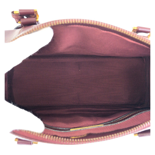 CARTIER Handbag leather Bordeaux Gold Metal Must Line