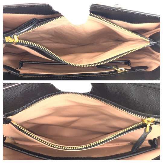 PRADA Handbag leather Black GoldMetal Safiano