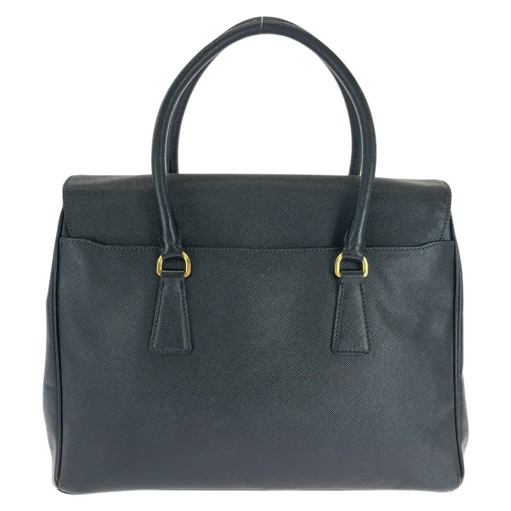 PRADA Handbag leather Black GoldMetal Safiano