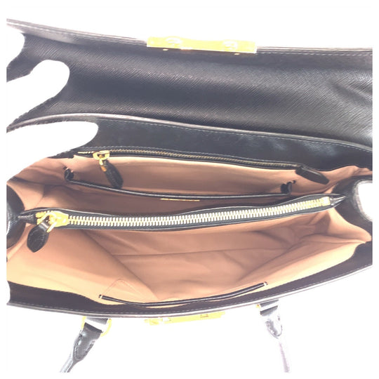 PRADA Handbag leather Black GoldMetal Safiano