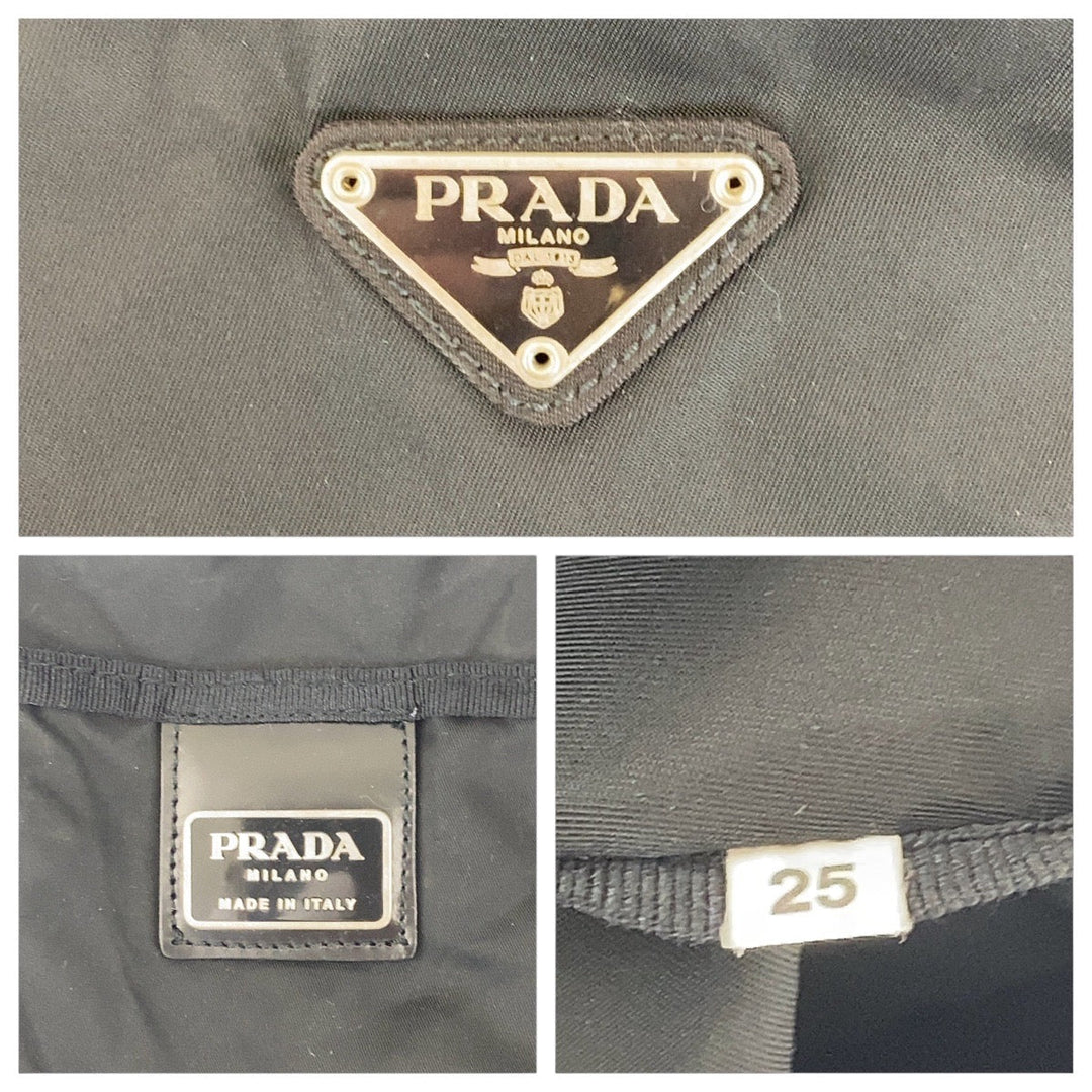 PRADA Boston Duffel bag Nylon Black SilverMetal Boston Duffel bag unisex Test Triangle With logo Women(Unisex) Used Authentic