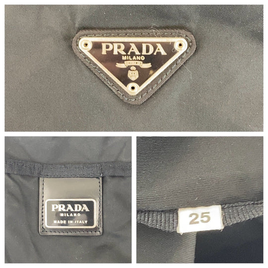 PRADA Boston Duffel bag Nylon Black SilverMetal Boston Duffel bag unisex Test Triangle With logo Women(Unisex) Used Authentic