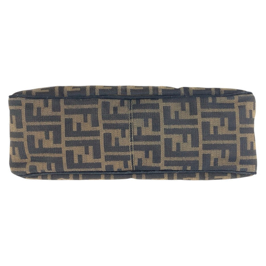 FENDI Shoulder Bag canvas Brown Gold Metal Zucca