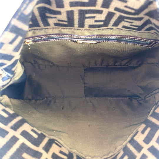 FENDI Shoulder Bag canvas Brown Gold Metal Zucca