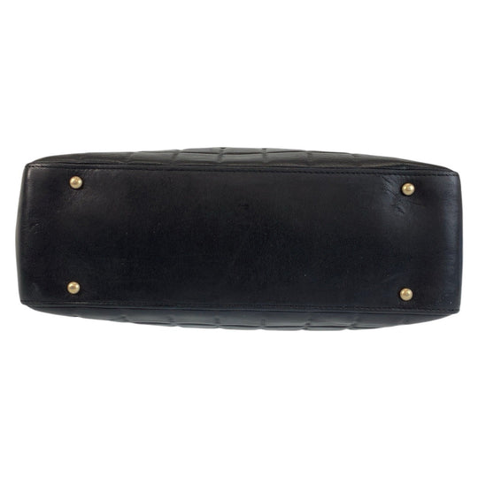 CHANEL Tote Bag lambskin black Chocolate bar COCO Mark