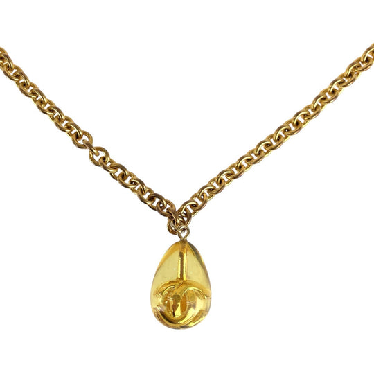 CHANEL Necklace metal gold teardrop
