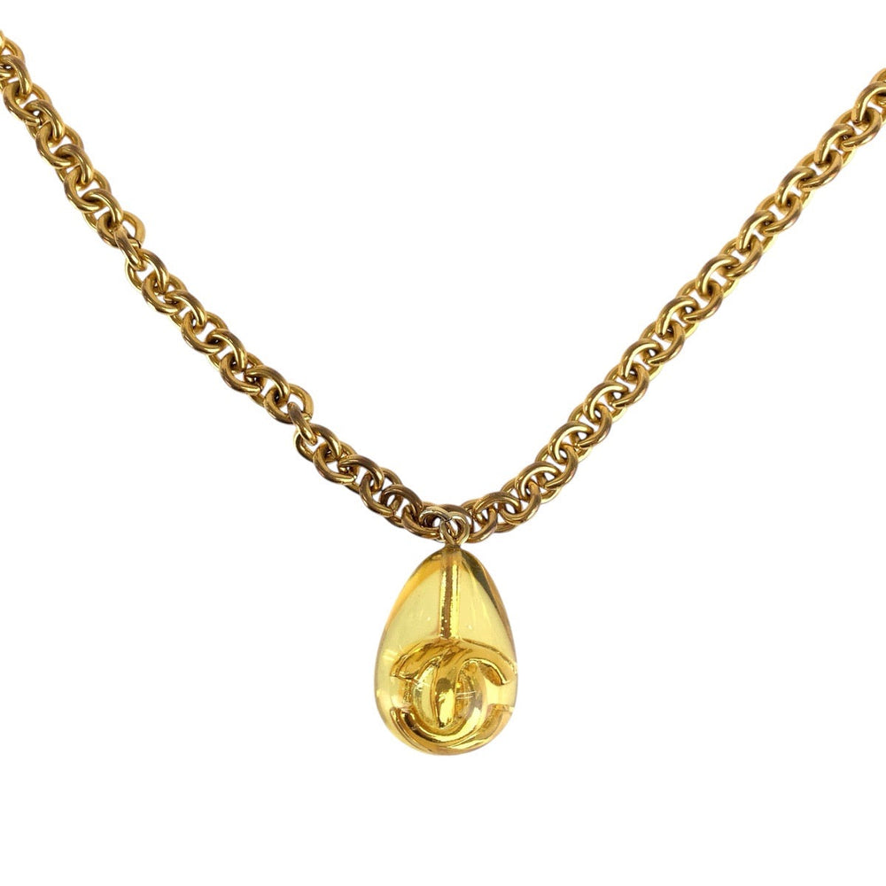 CHANEL Necklace metal gold teardrop