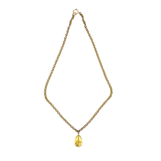 CHANEL Necklace metal gold teardrop