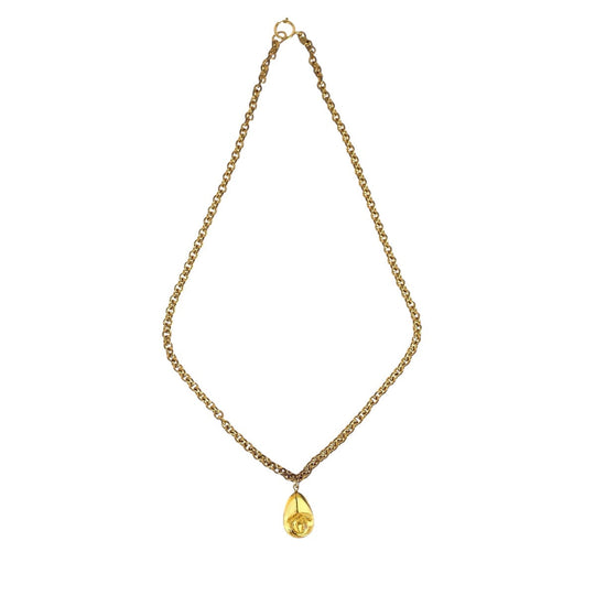 CHANEL Necklace metal gold teardrop