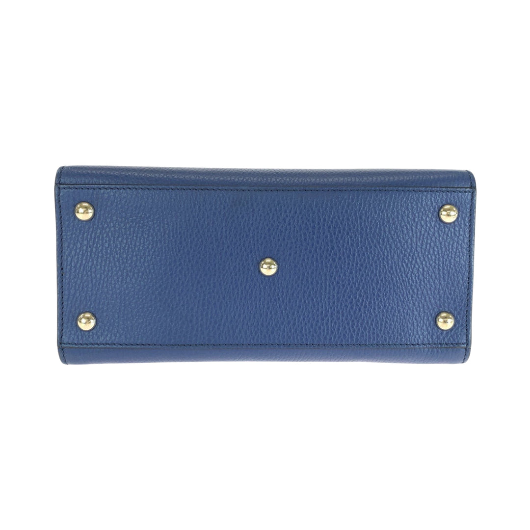 GUCCI Handbag 607722 leather blue Soho logo