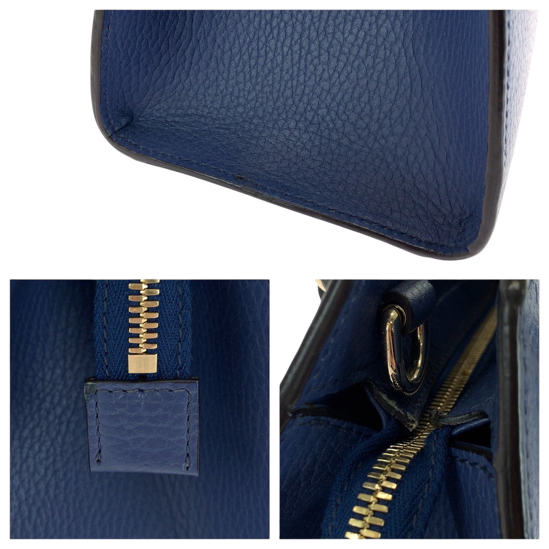 GUCCI Handbag 607722 leather blue Soho logo