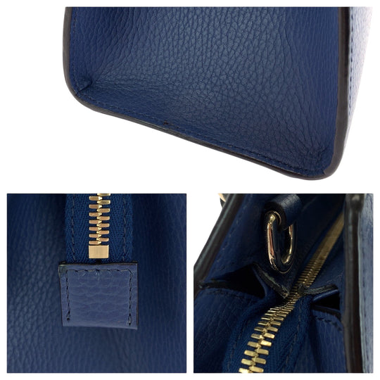 GUCCI Handbag 607722 leather blue Soho logo