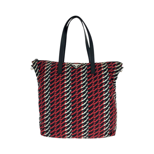 PRADA Tote Bag B4696P Nylon Red Test Triangle With logo knife