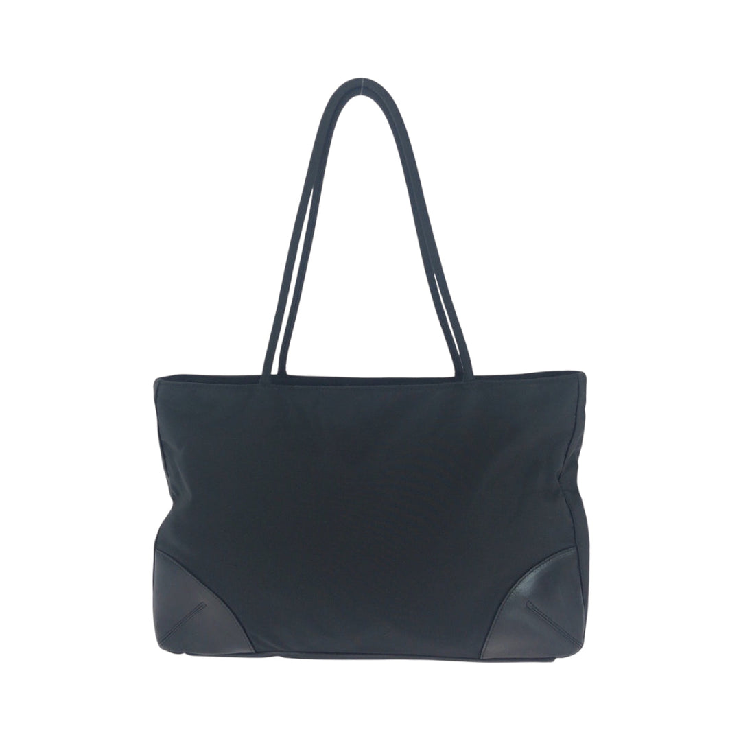PRADA Tote Bag BN0686 Nylon Black SilverMetal Tote Bag Shoulder Bag Test Triangle With logo Women Used Authentic