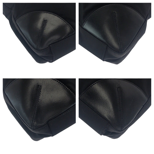 PRADA Tote Bag BN0686 Nylon Black SilverMetal Tote Bag Shoulder Bag Test Triangle With logo Women Used Authentic