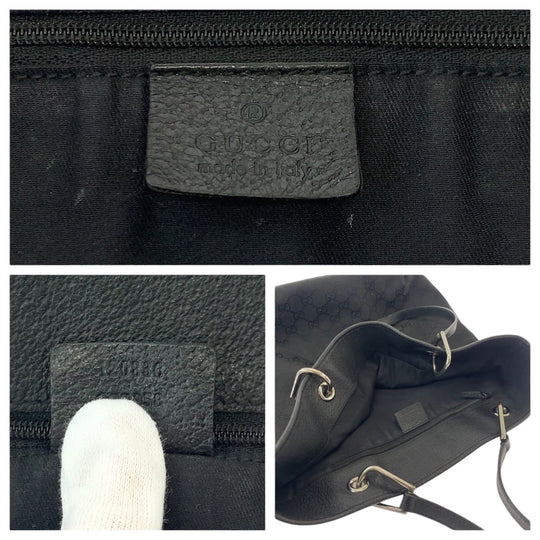 GUCCI Tote Bag 120836 GG canvas Black SilverMetal Tote Bag Shoulder Bag Women Used Authentic