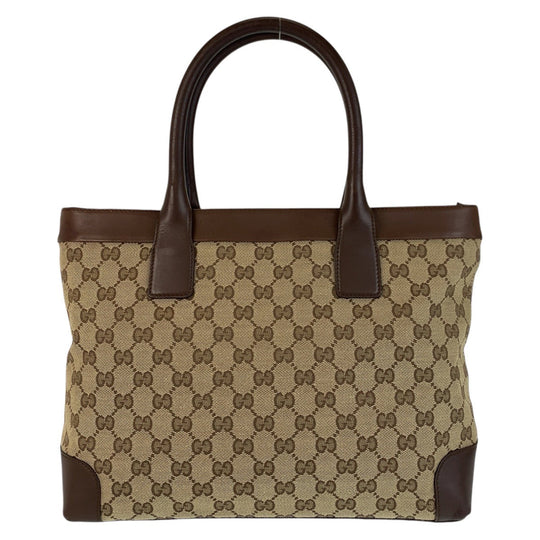 GUCCI Tote Bag 002 1119 GG canvas Beige Brown Gold Metal