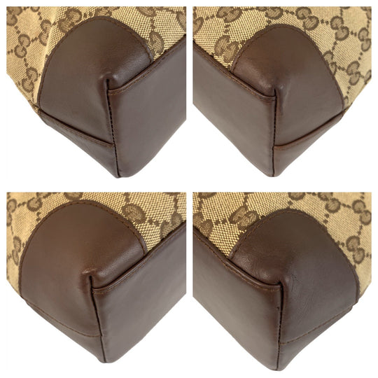 GUCCI Tote Bag 002 1119 GG canvas Beige Brown Gold Metal