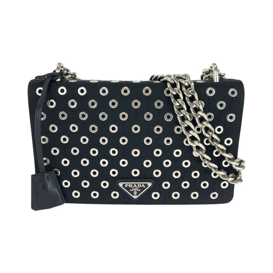 PRADA Shoulder Bag 1BD010 Nylon black Test Triangle With logo grommet