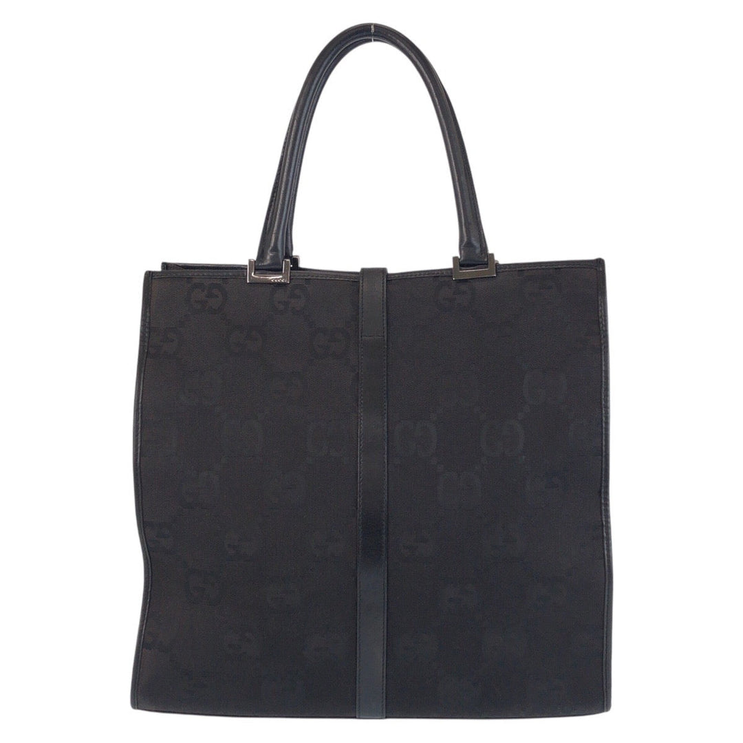 GUCCI Tote Bag 002 1064 GG canvas, leather Black black Tote Bag Shoulder Bag Jackie GG Jumbo Women Used Authentic