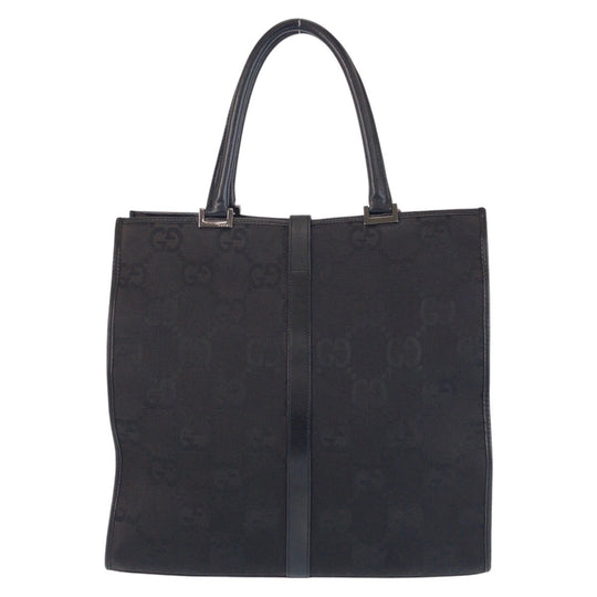 GUCCI Tote Bag 002 1064 GG canvas, leather Black black Tote Bag Shoulder Bag Jackie GG Jumbo Women Used Authentic