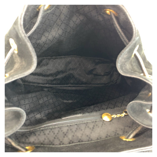 GUCCI Backpack 003 2058 0016 Suede, Leather Black GoldMetal Backpack Backpack Bamboo Women Used Authentic
