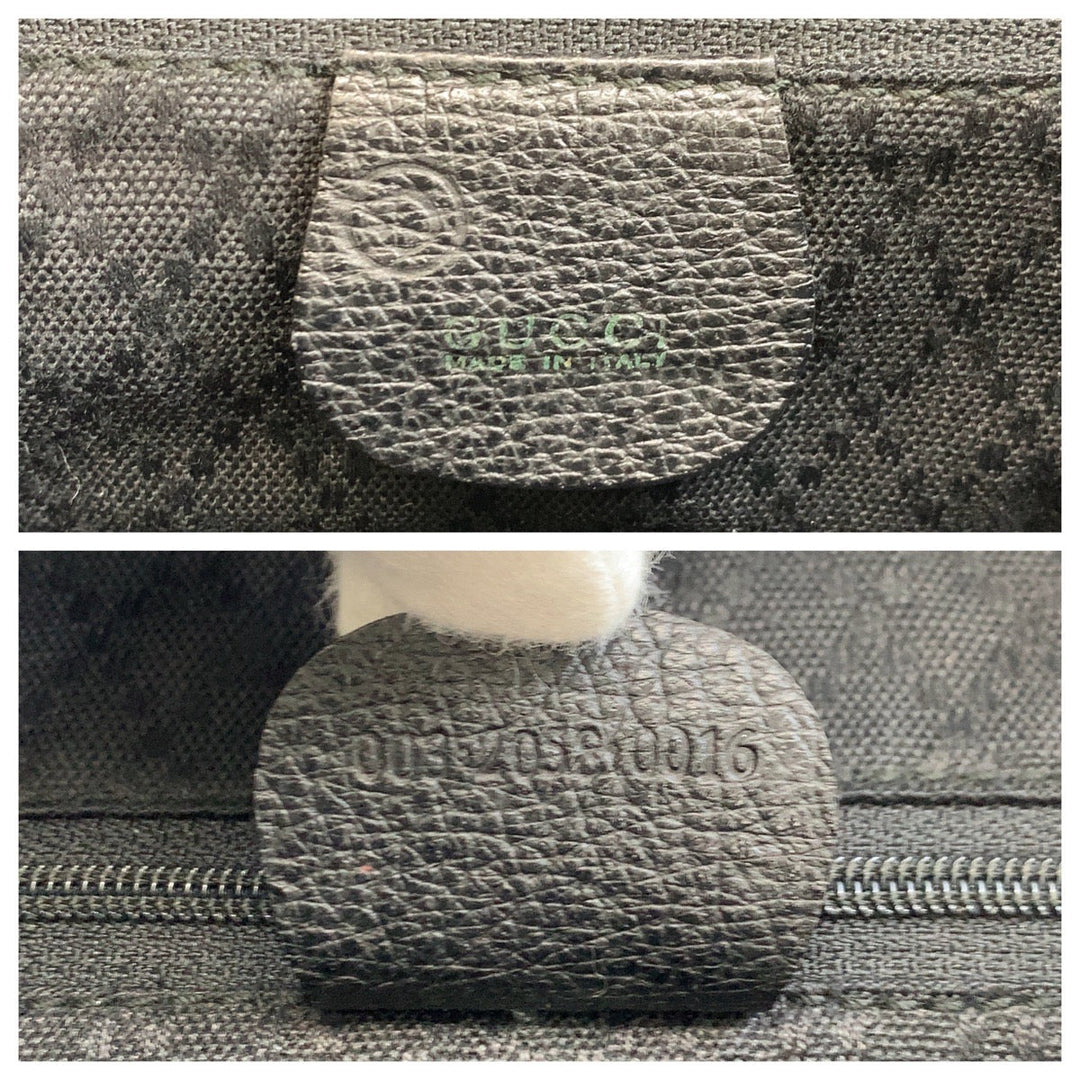 GUCCI Backpack 003 2058 0016 Suede, Leather Black GoldMetal Backpack Backpack Bamboo Women Used Authentic