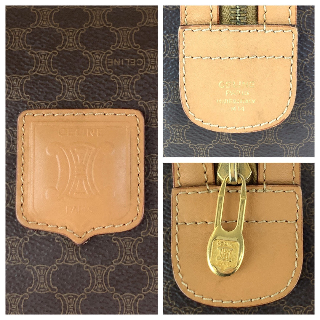 CELINE Handbag M14 PVC Brown Macadam