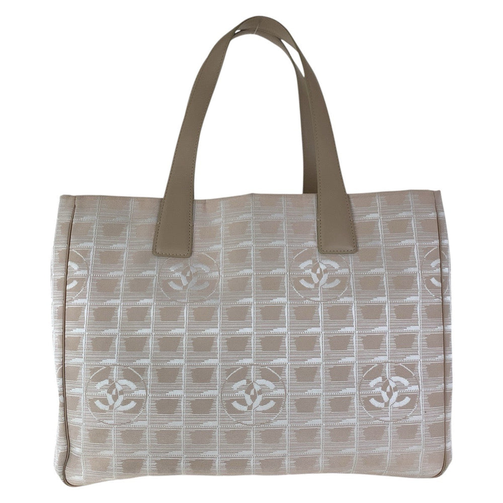 CHANEL Tote Bag canvas beige New travel line