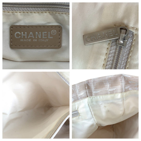 CHANEL Tote Bag canvas beige New travel line