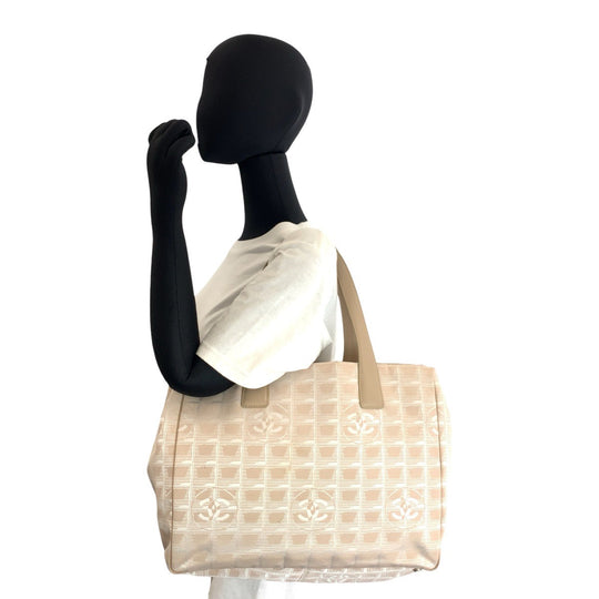 CHANEL Tote Bag canvas beige New travel line
