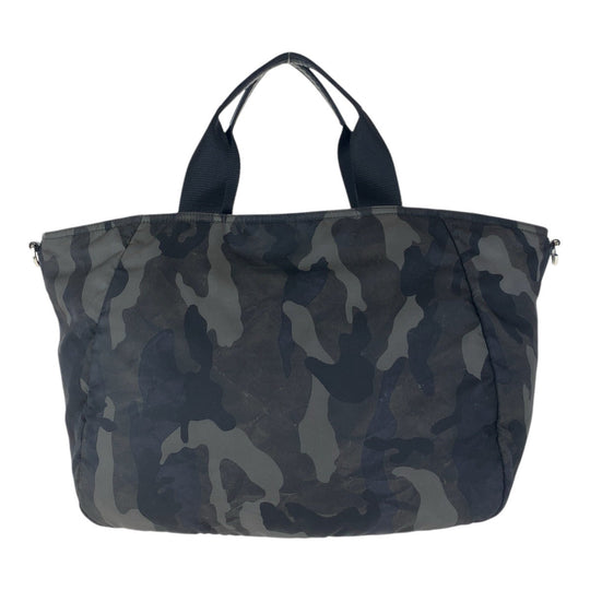 PRADA Tote Bag Nylon Khaki SilverMetal Tote Bag Shoulder Bag 2way Tessuto Camouflage Triangle With logo mens Used Authentic