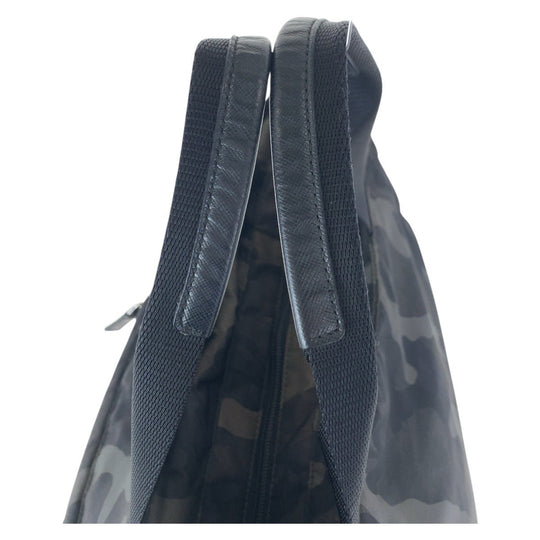 PRADA Tote Bag Nylon Khaki SilverMetal Tote Bag Shoulder Bag 2way Tessuto Camouflage Triangle With logo mens Used Authentic