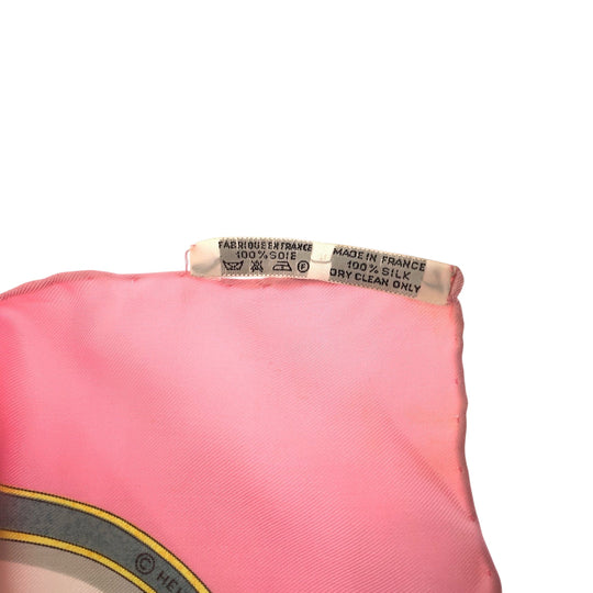 HERMES scarf silk Pink multicolor Large format Calfskin Perfume bottle Carre90 Women Used Authentic