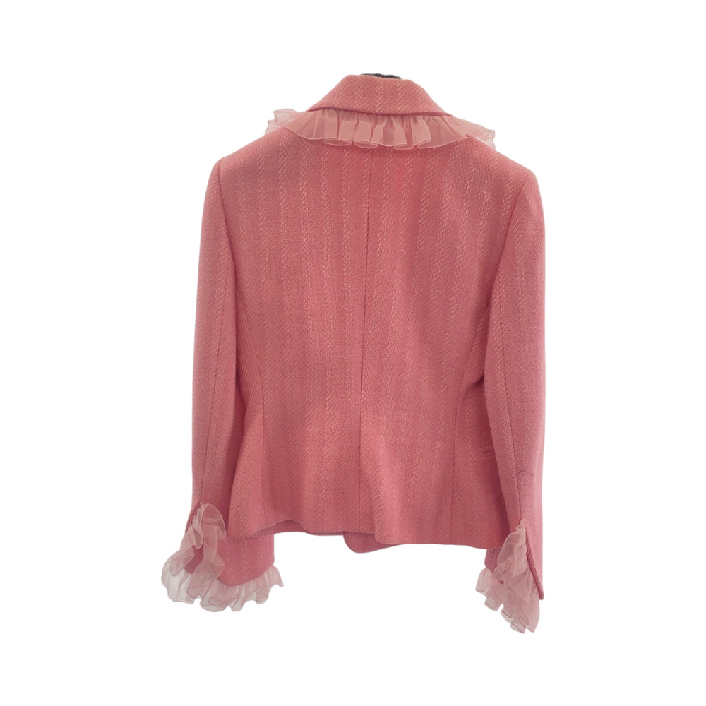 Dior tailored jacket wool pink Frill No Size (See Description)