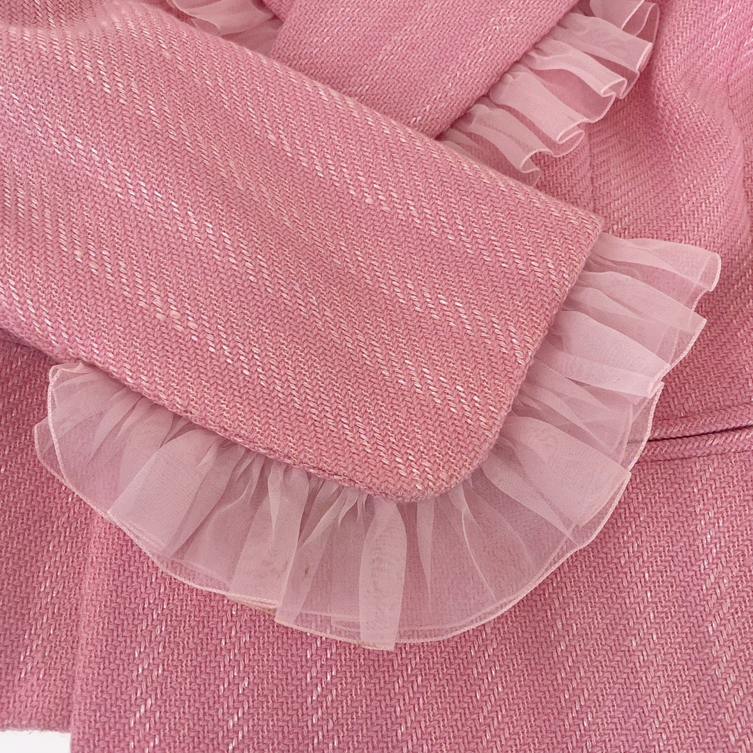 Dior tailored jacket wool pink Frill No Size (See Description)