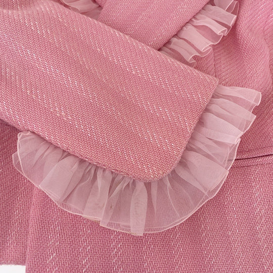 Dior tailored jacket wool pink Frill No Size (See Description)