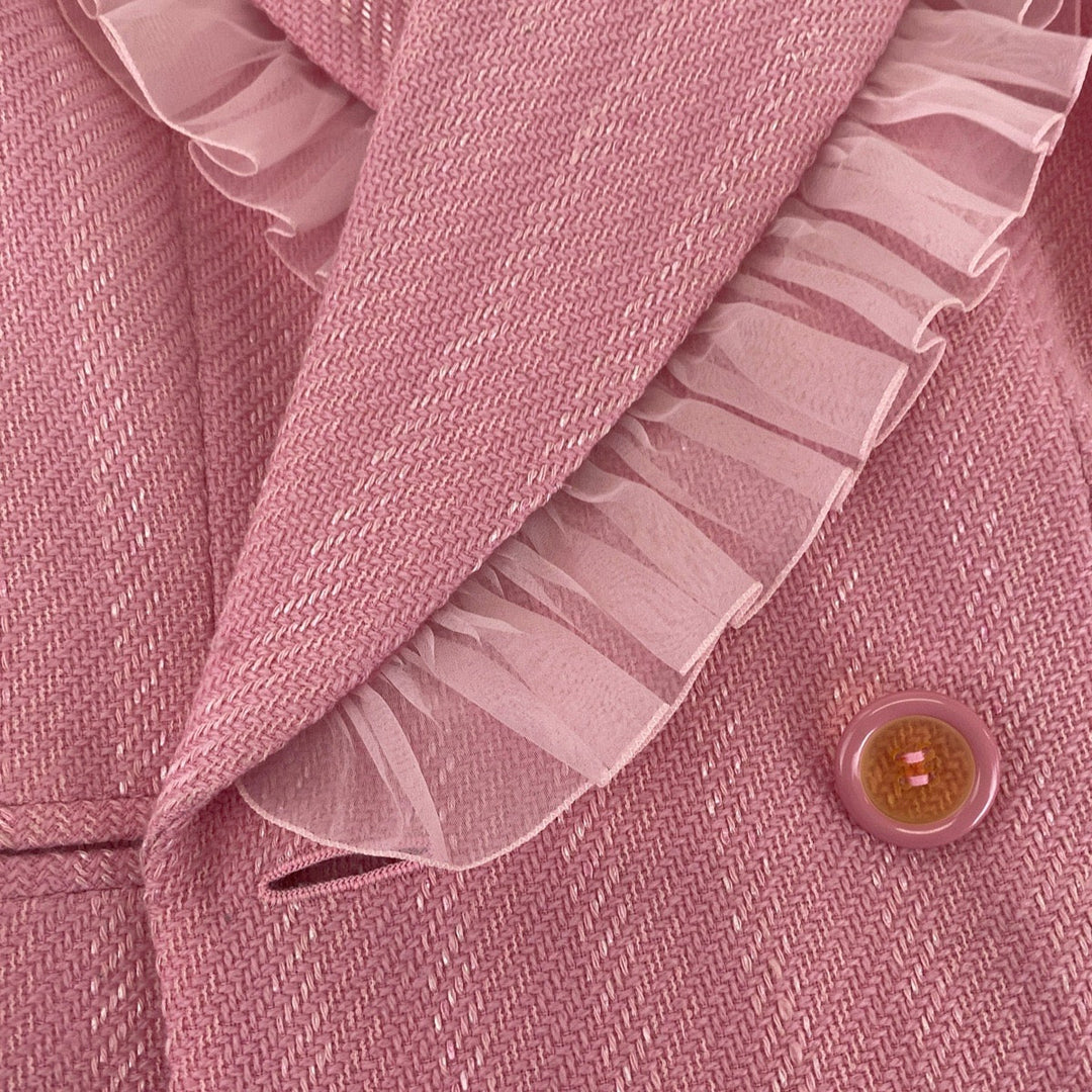 Dior tailored jacket wool pink Frill No Size (See Description)