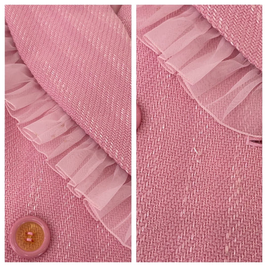 Dior tailored jacket wool pink Frill No Size (See Description)