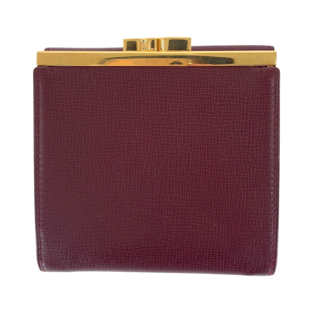 CARTIER Bifold Wallet leather Wine Red Bordeaux Must Line