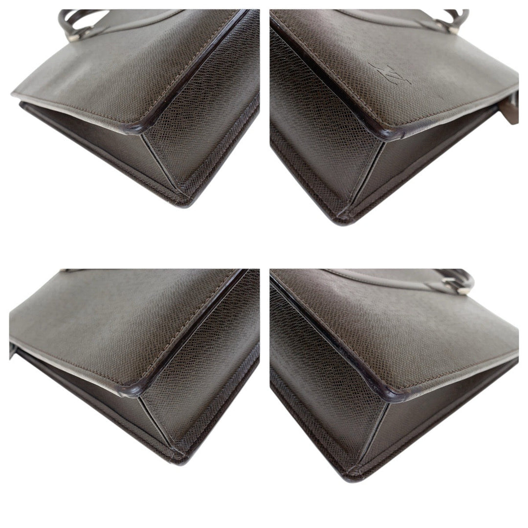 LOUIS VUITTON Business bag M30052 leather Brown Taiga Porto Documan Rozan