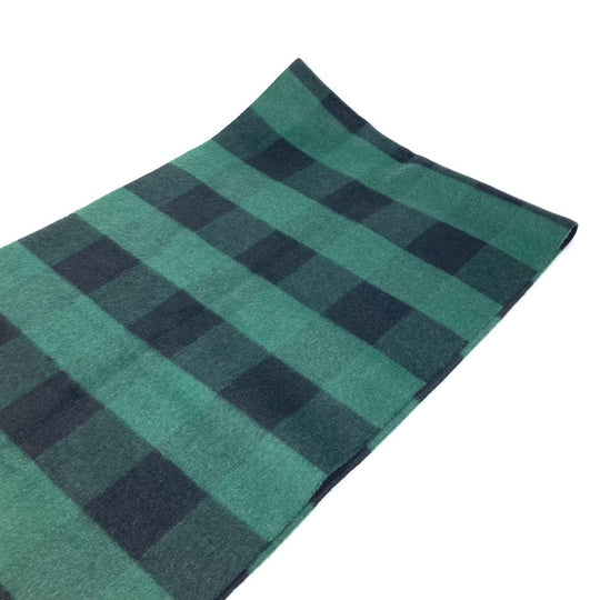 Dior Scarf 95CHE200100 Wool, Angora green logo fringe Check Pattern Women Used Authentic