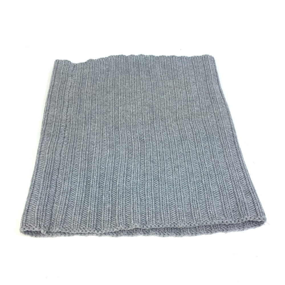 Dior Scarf wool gray Dior Homme Knit Leather Tag Leather Tag Logo mens Used Authentic