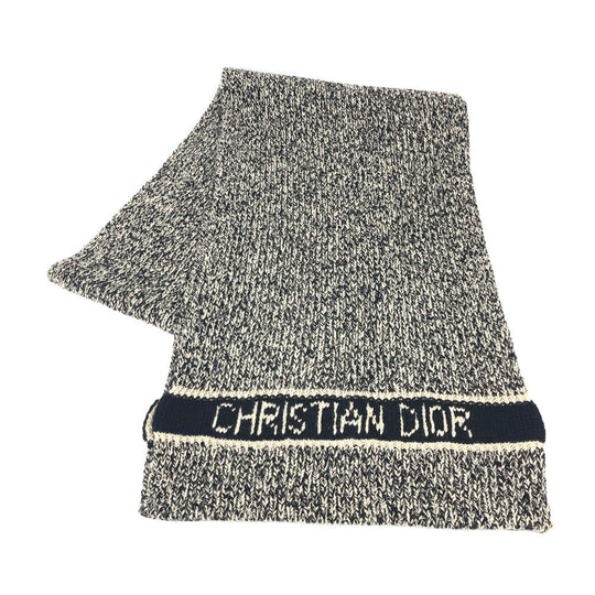 Dior Scarf 25DWI214S007 Wool / cashmere black logo Women(Unisex) Used Authentic