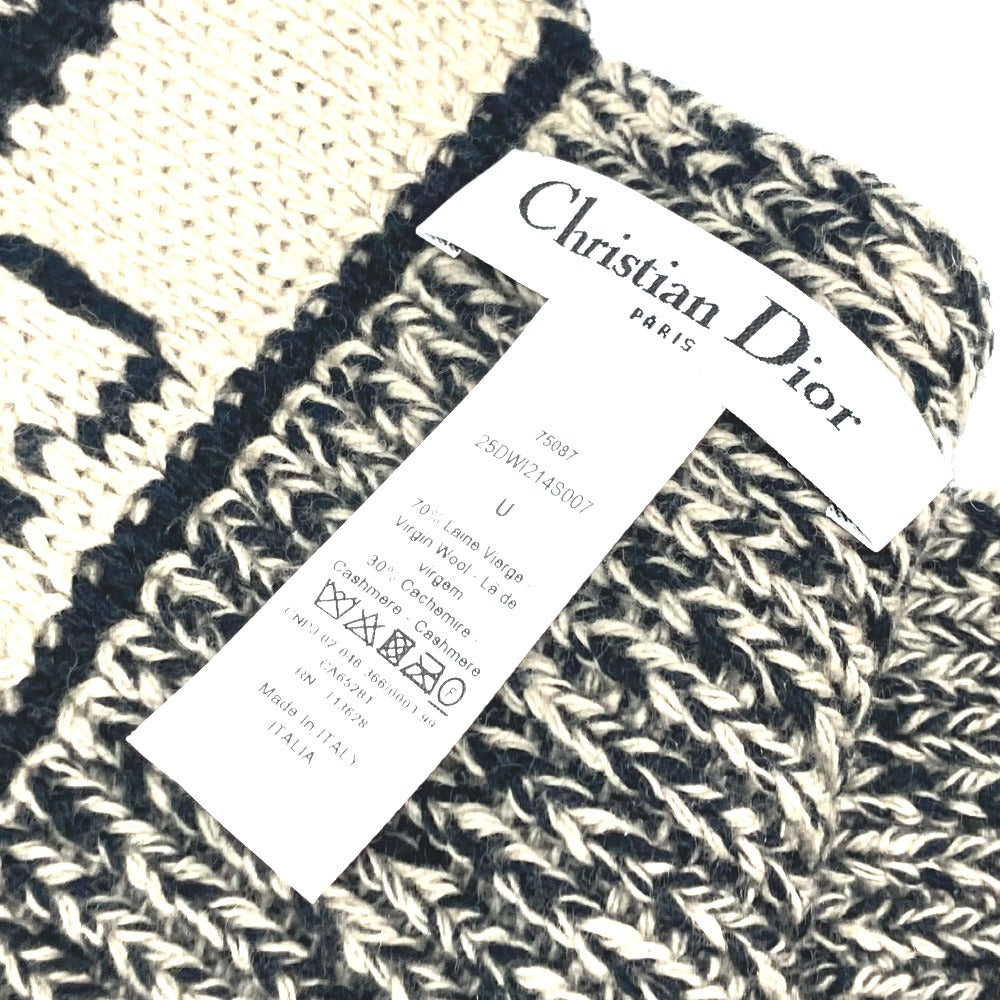 Dior Scarf 25DWI214S007 Wool / cashmere black logo Women(Unisex) Used Authentic