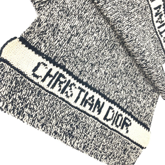 Dior Scarf 25DWI214S007 Wool / cashmere black logo Women(Unisex) Used Authentic